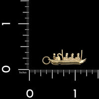 14K Yellow Gold Estate Swan Boat Charm