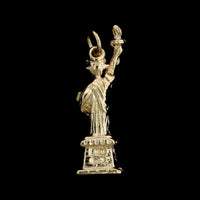 14K Yellow Gold Estate Statue of Liberty Charm