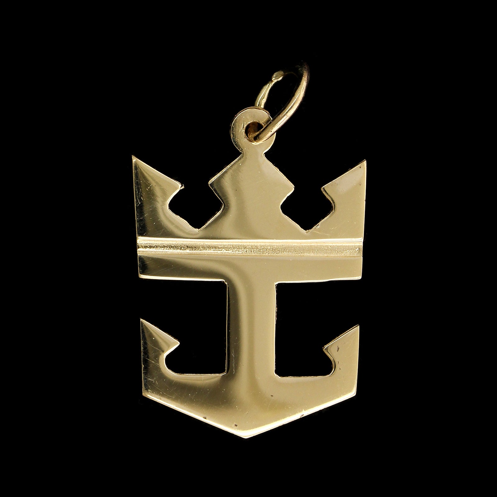 14K Yellow Gold Estate Royal Caribbean Crown and Anchor Charm