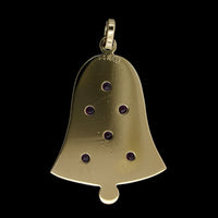14K Yellow Gold Estate Pink Sapphire Bell Charm