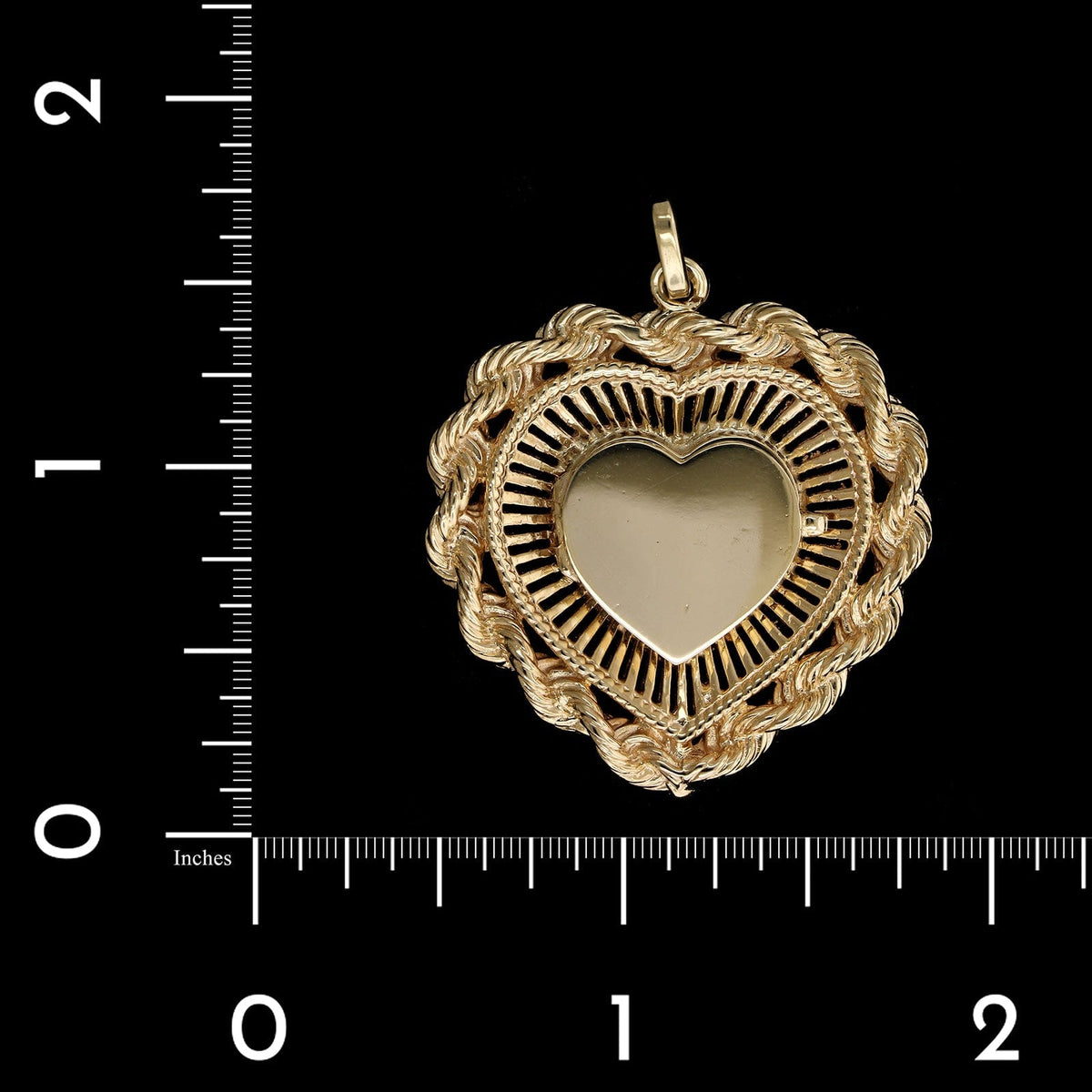 14K Yellow Gold Estate Heart Locket Pendant