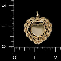 14K Yellow Gold Estate Heart Locket Pendant