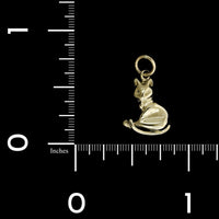 14K Yellow Gold Estate Cat Charm