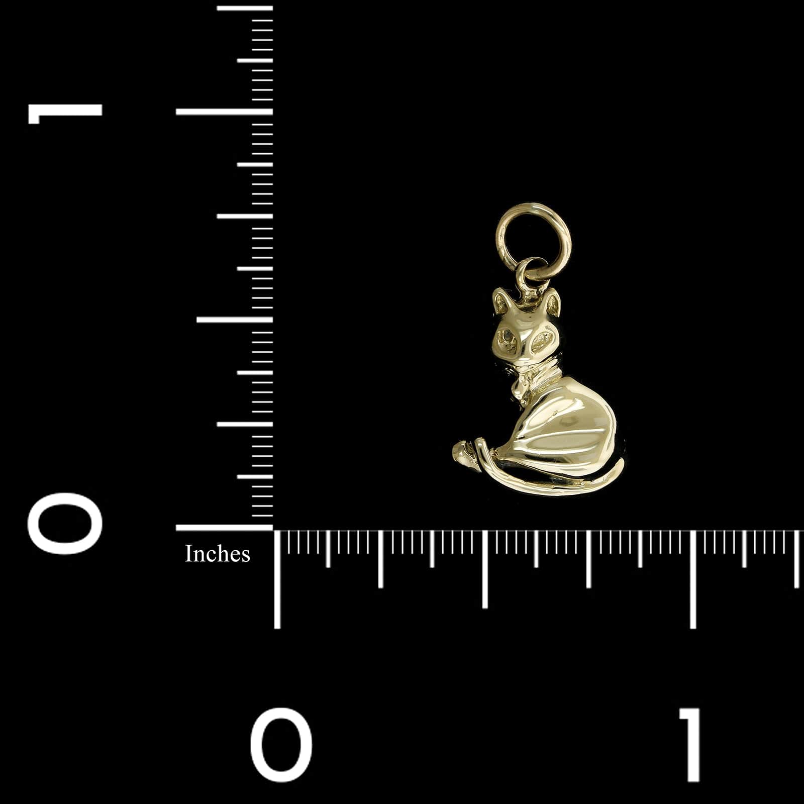 14K Yellow Gold Estate Cat Charm