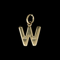 14K Yellow Gold Estate Diamond 'W' Charm