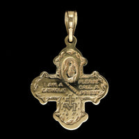14K Yellow Gold Estate Four Way Religious Medal