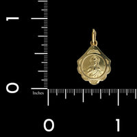 14K Yellow Gold Estate Sacred Heart of Jesus Medal Charm