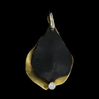 Sarah Graham Sterling Silver 18K Yellow Gold Estate Diamond Jacaranda Double Pod Diamond Pendant