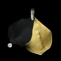 Sarah Graham Sterling Silver 18K Yellow Gold Estate Diamond Jacaranda Double Pod Diamond Pendant