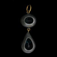 Lika Behar Sterling Silver 24K Yellow Gold Estate Blue Topaz Pendant