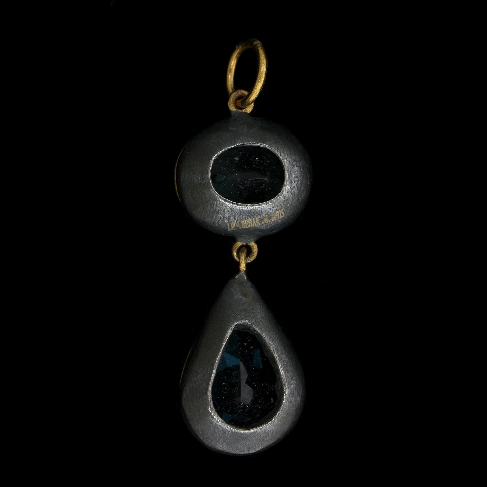 Lika Behar Sterling Silver 24K Yellow Gold Estate Blue Topaz Pendant