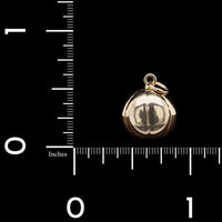14K Yellow Gold Estate Basketball Charm