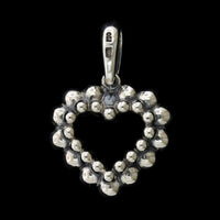 Lagos Sterling Silver and 18K Yellow Gold Estate Caviar Heart Pendant