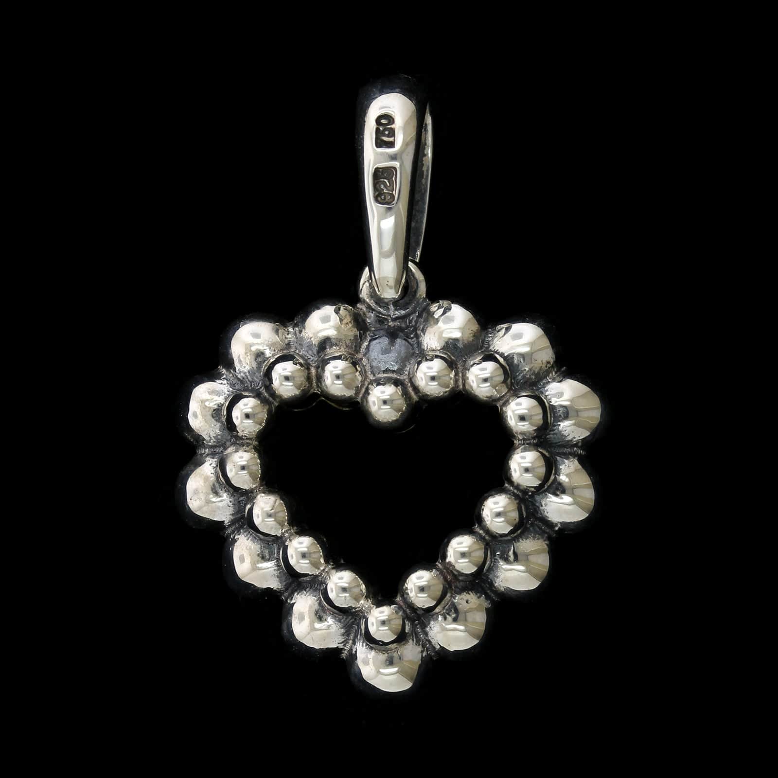 Lagos Sterling Silver and 18K Yellow Gold Estate Caviar Heart Pendant