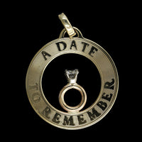 14K Yellow Gold Estate Diamond Ring Engagement Charm