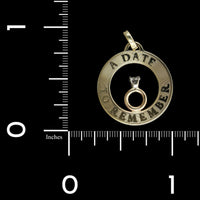 14K Yellow Gold Estate Diamond Ring Engagement Charm