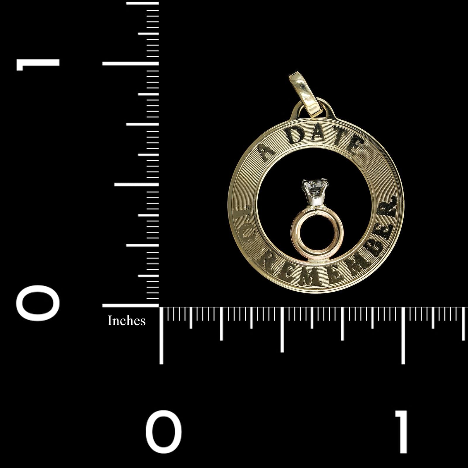 14K Yellow Gold Estate Diamond Ring Engagement Charm