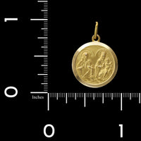 18K Yellow Gold Estate Jesus Mary and Joseph Medal Charm