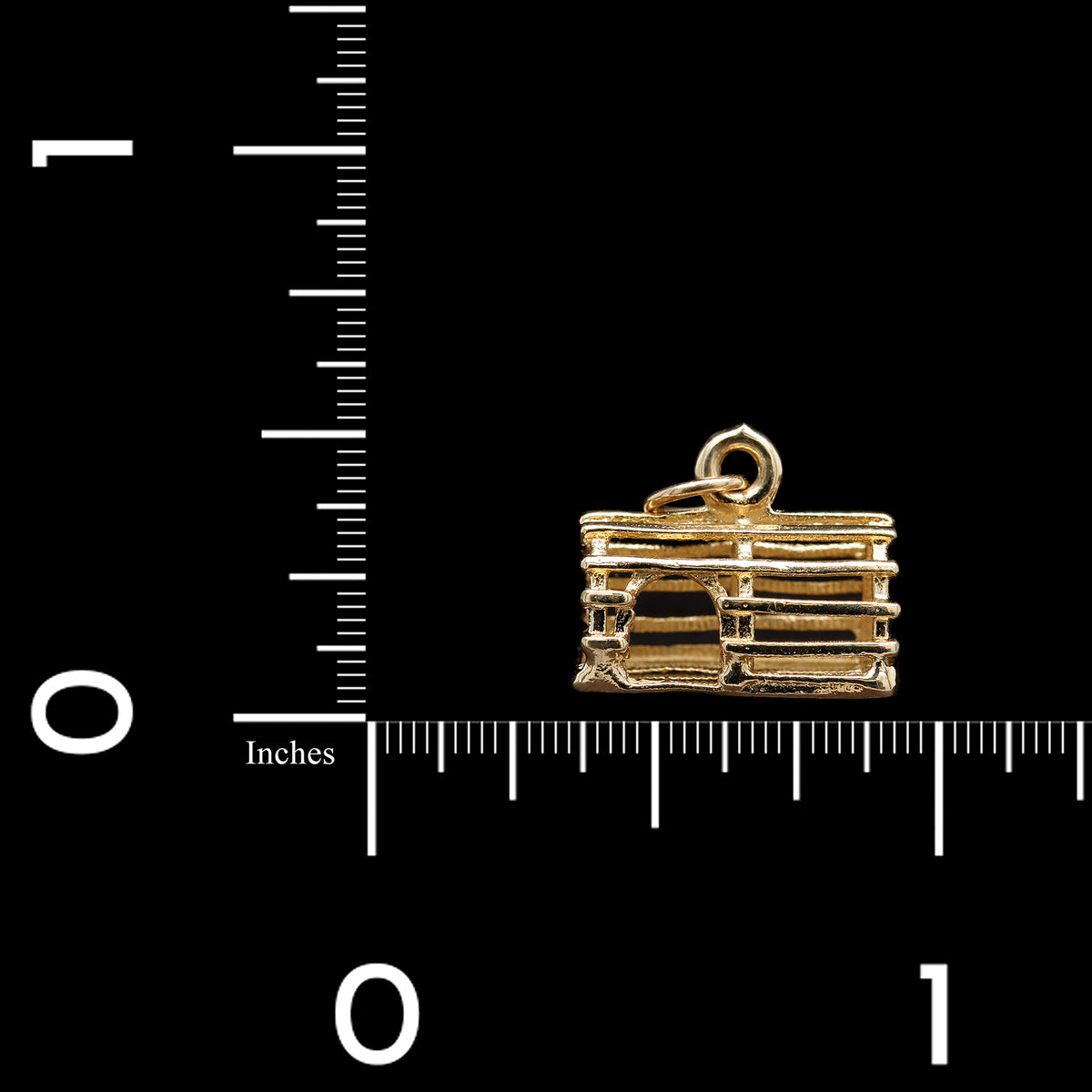 14K Yellow Gold Estate Lobster Trap Charm