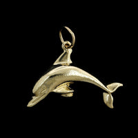 14K Yellow Gold Estate Dolphin Charm