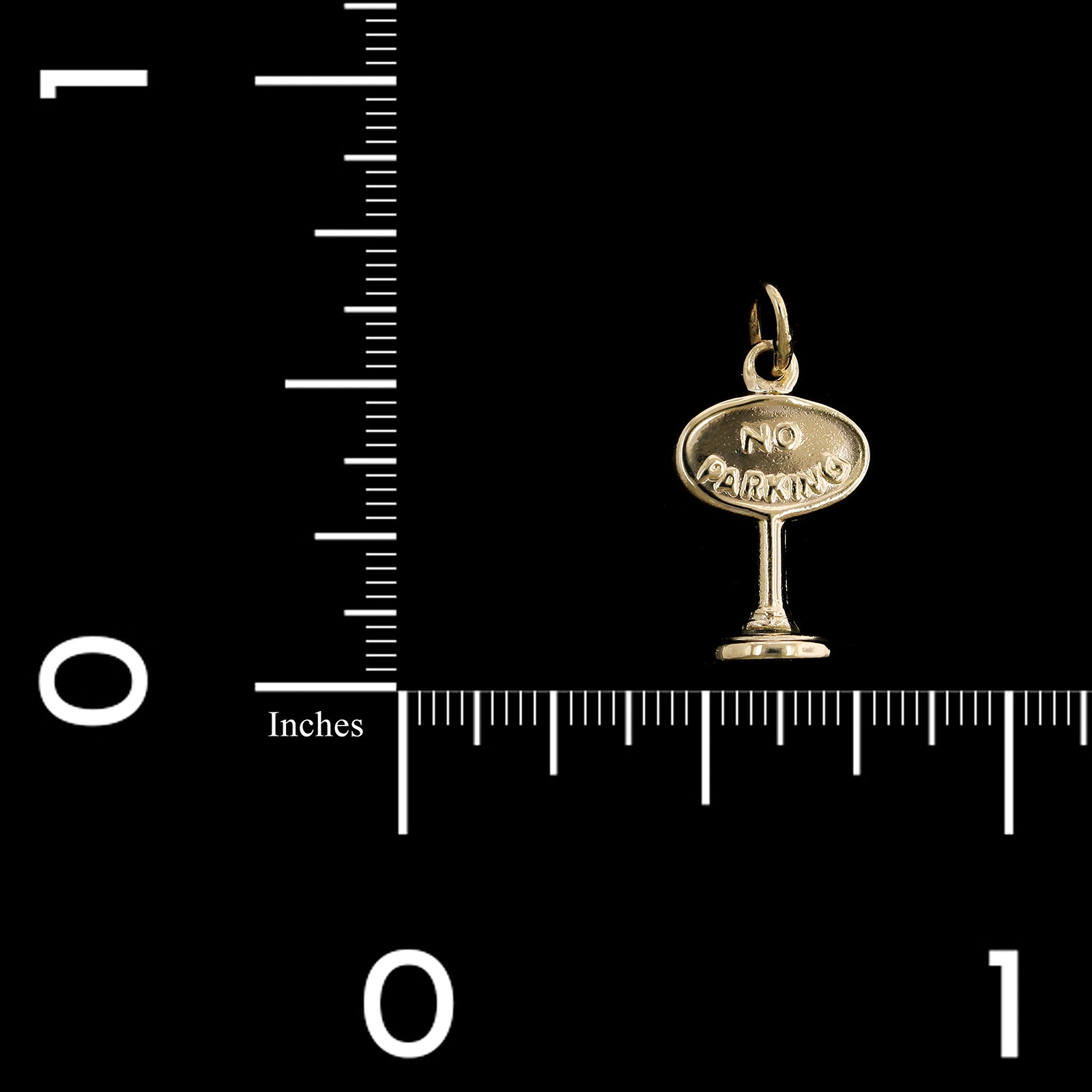 14K Yellow Gold Estate No Parking Sign Charm