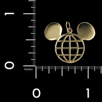 14K Yellow Gold Estate Mickey Mouse Globe Charm