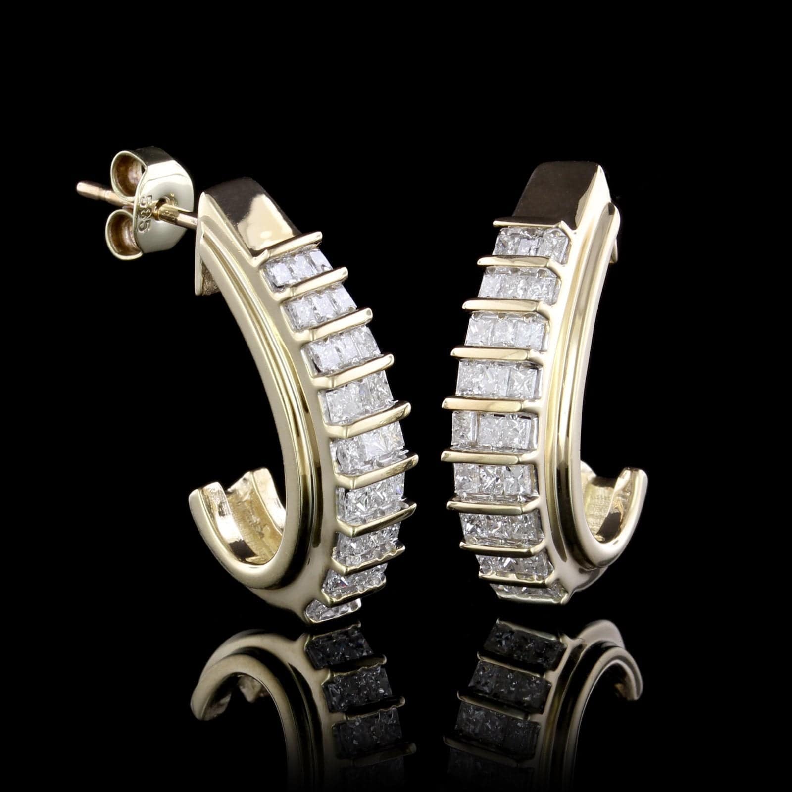 14K Yellow Gold Estate Diamond Earrings