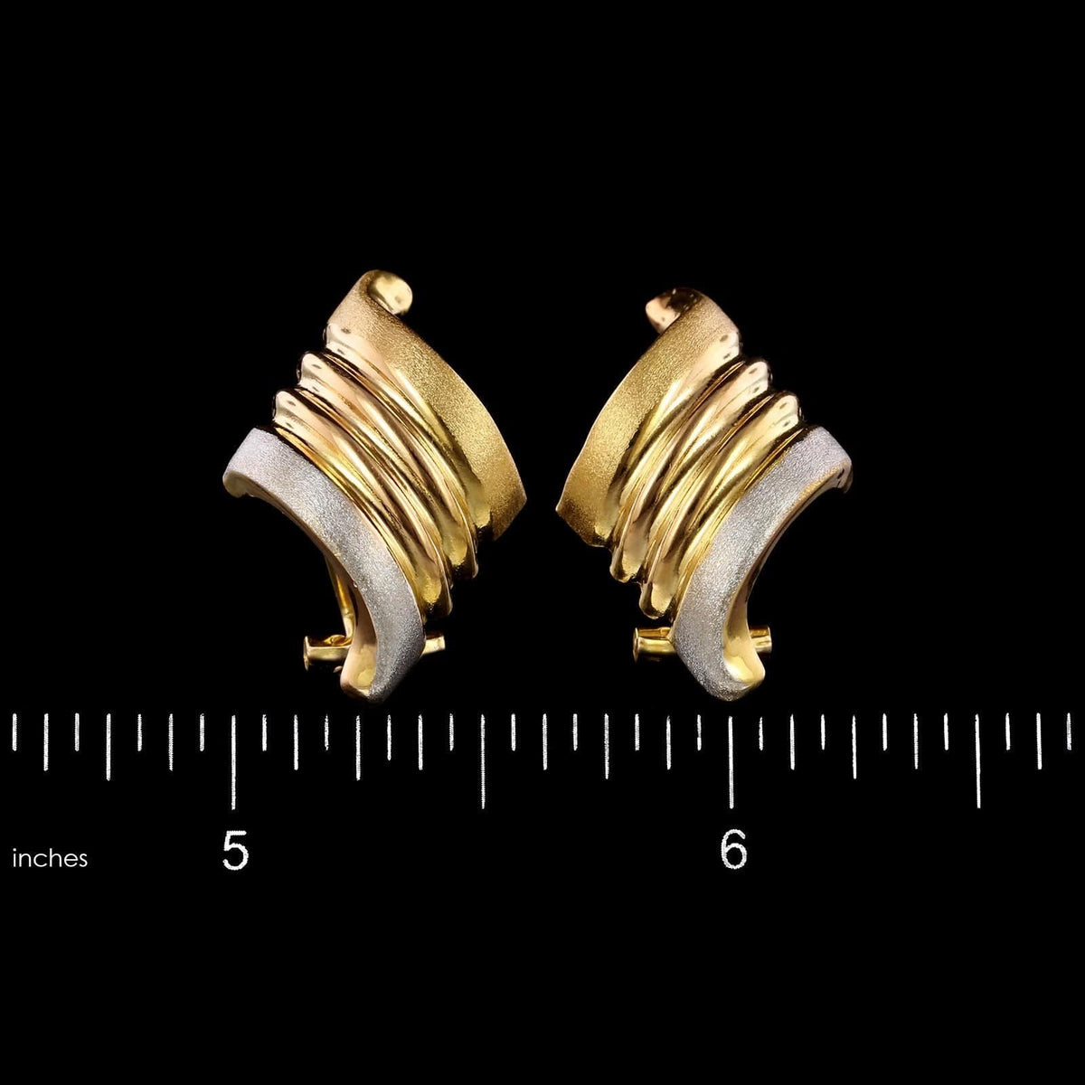 22K Yellow Gold Estate Swirl Earrings
