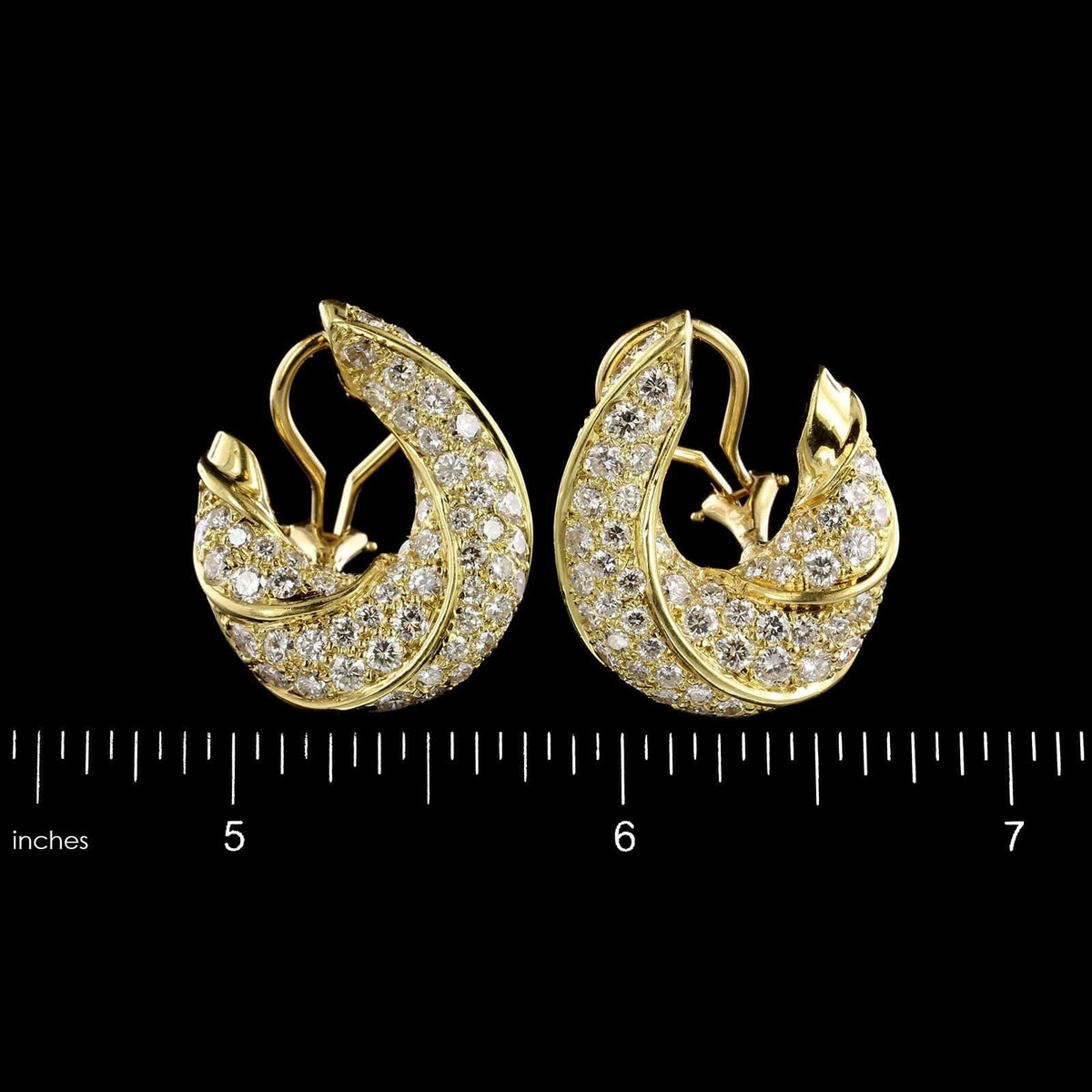 18K Yellow Gold Estate Diamond Earrings