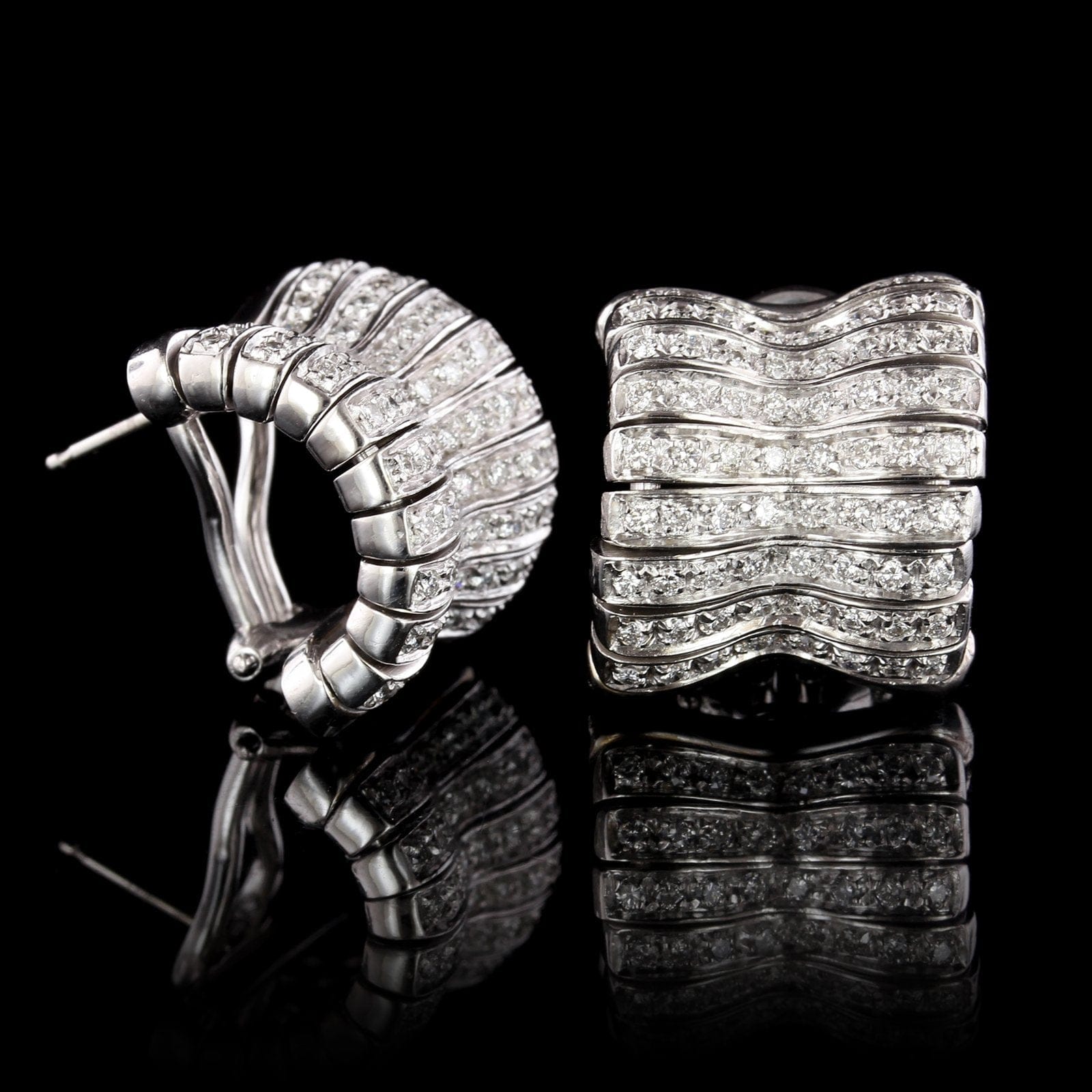 Orlando Orlandini 18K White Gold Diamond Earrings