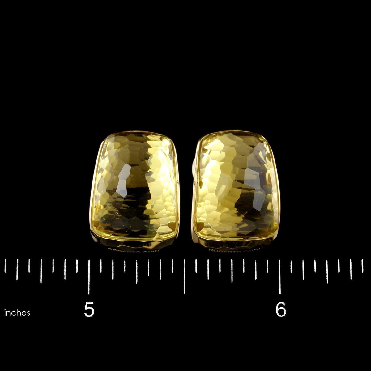 Roberto Coin 18K Yellow Gold Lemon Citrine Martellato Earrings