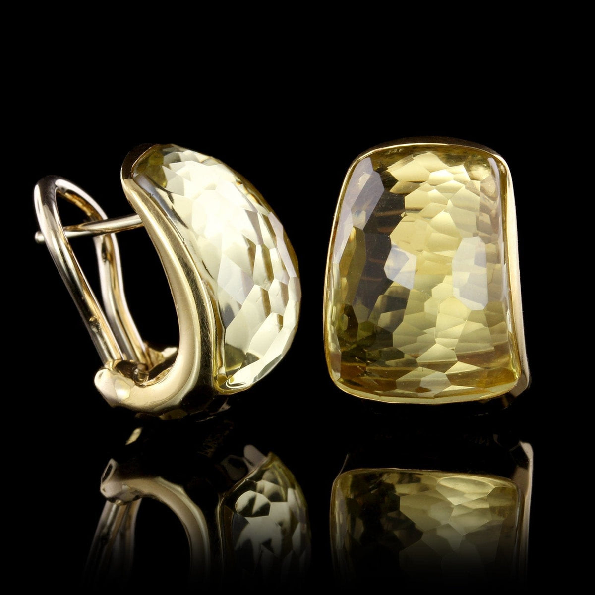 Roberto Coin 18K Yellow Gold Lemon Citrine Martellato Earrings