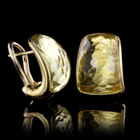 Roberto Coin 18K Yellow Gold Lemon Citrine Martellato Earrings