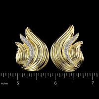 18K Yellow Gold Estate Diamond Earrings