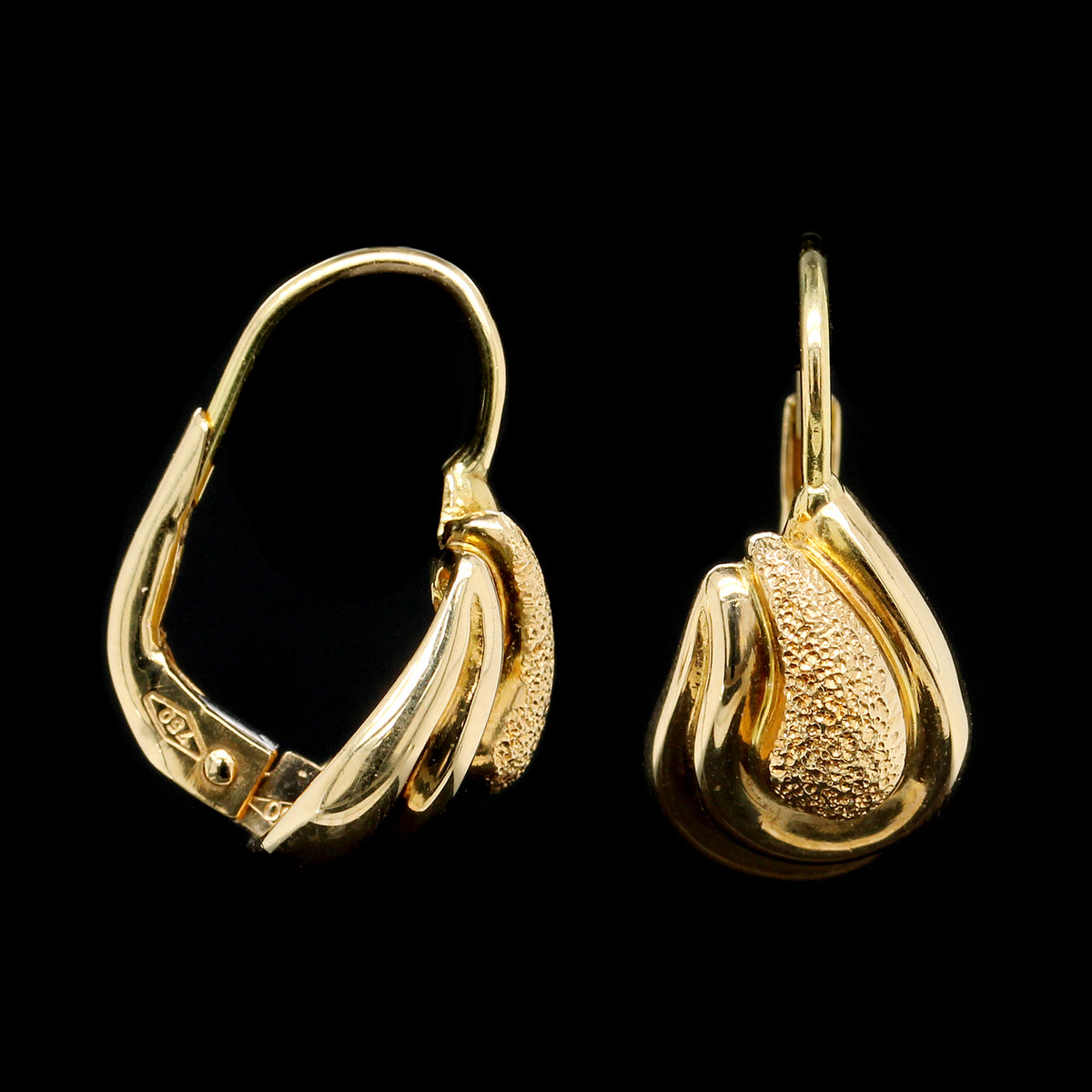 18K Yellow Gold Estate Drop Earrings