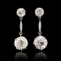 Antique 18K Yellow Gold Estate Diamond Earrings