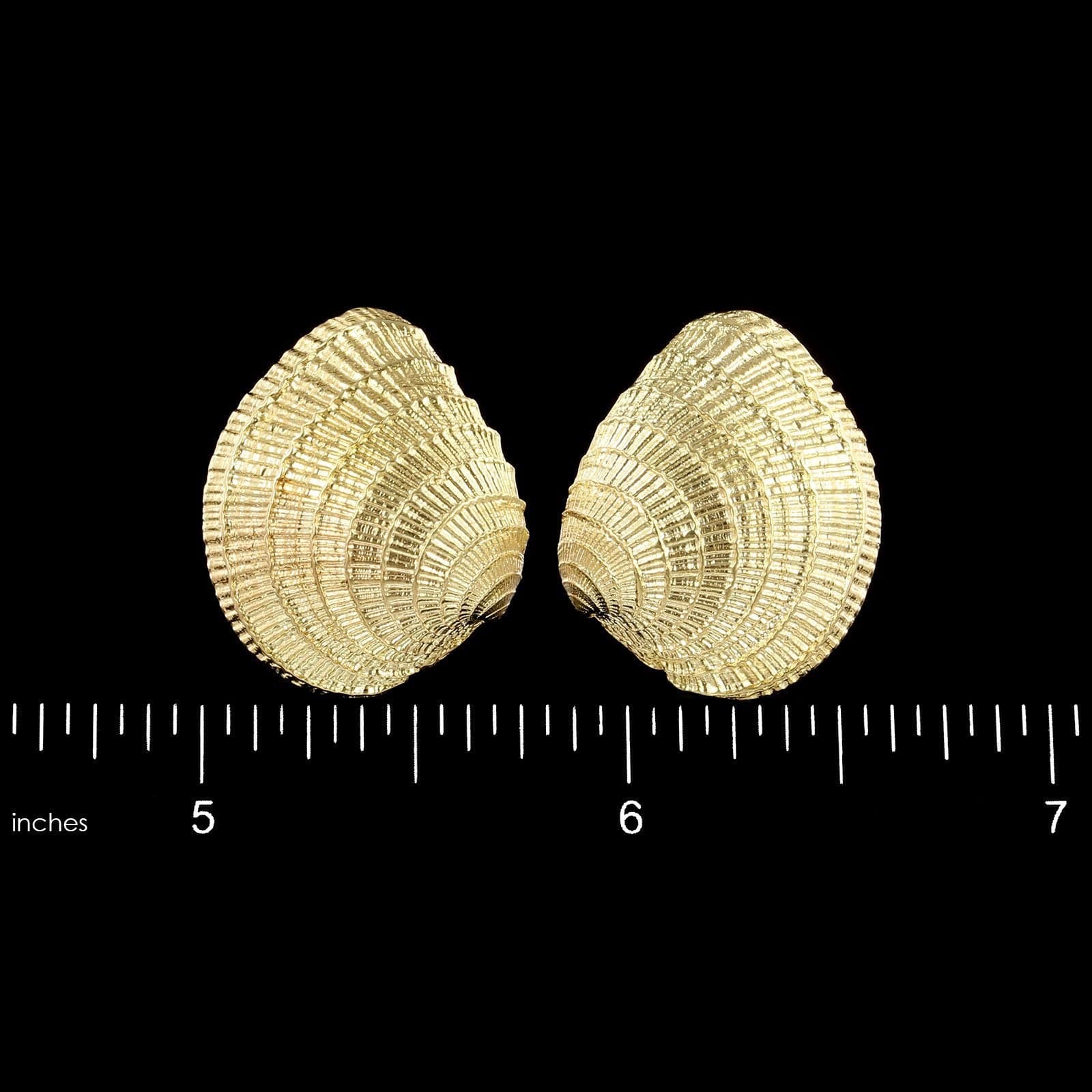 14K Yellow Gold Estate Shell Earrings