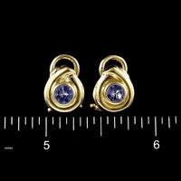 14K Yellow Gold Estate Tanzanite Earrings
