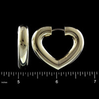 14K Yellow Gold Estate Heart Shaped Hoop Earrings