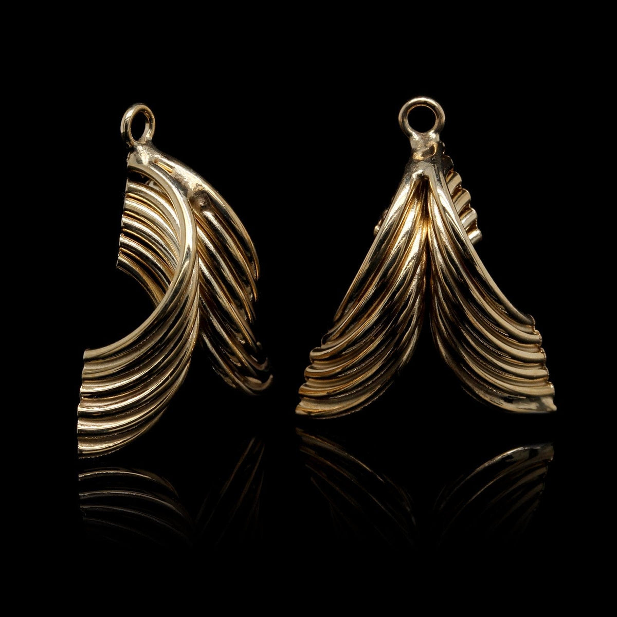 14K Yellow Gold Estate Earring Jackets