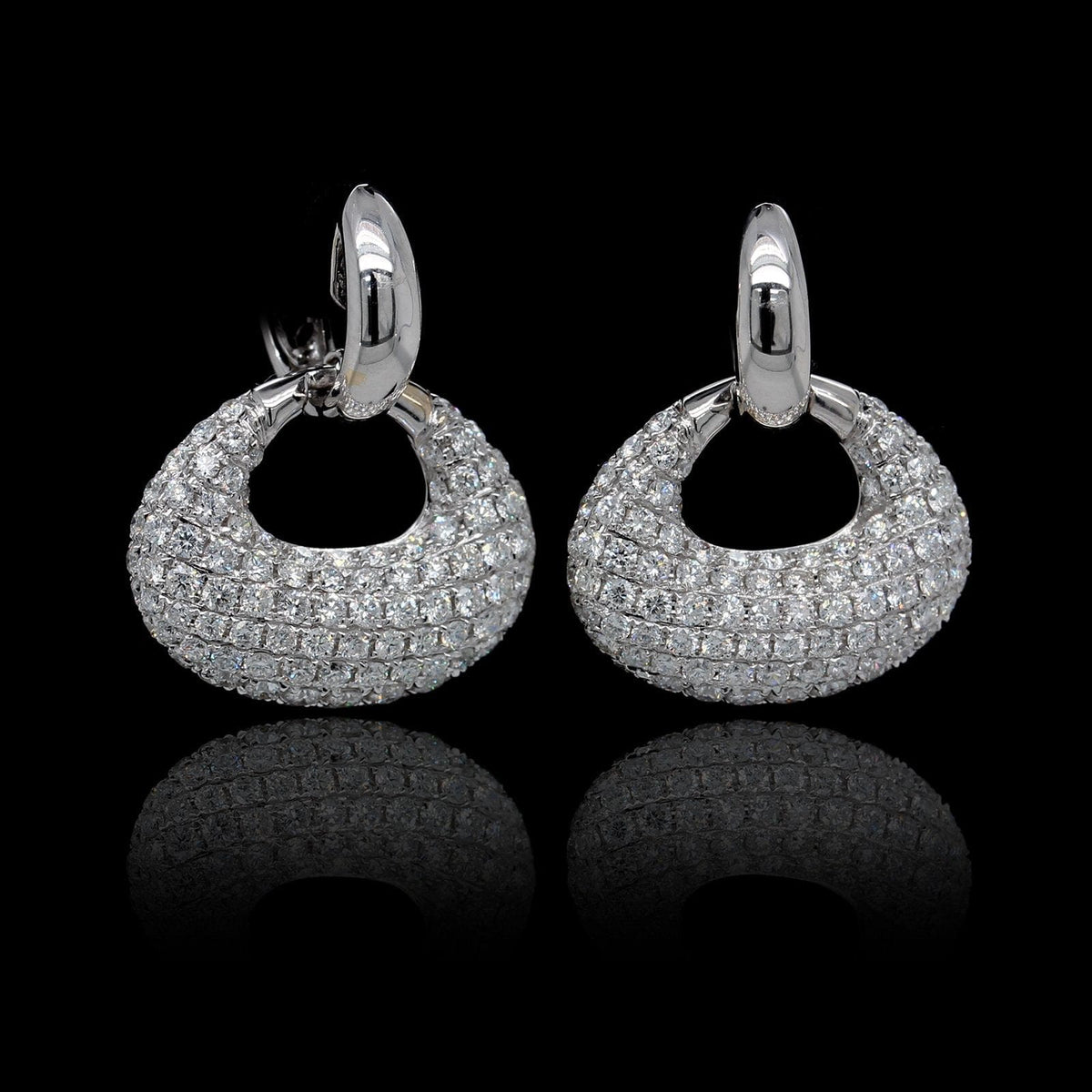 18K White Gold Estate Diamond Earrings