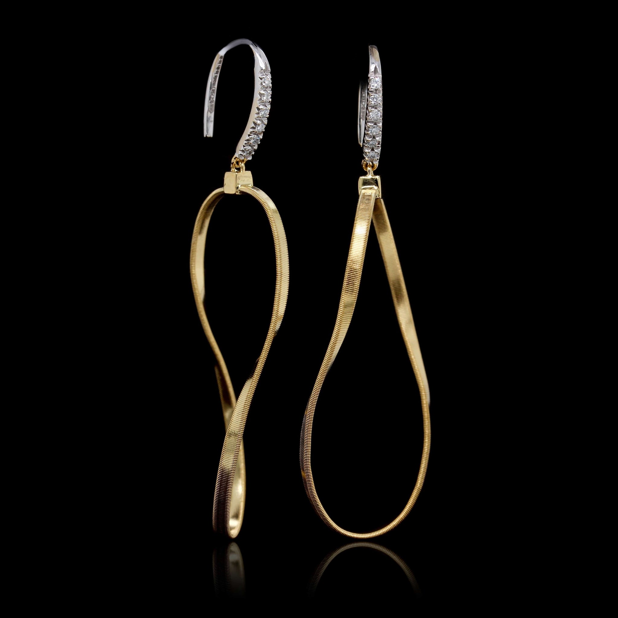 Marco Bicego 18K Yellow Gold Estate Diamond Marrakech Earrings
