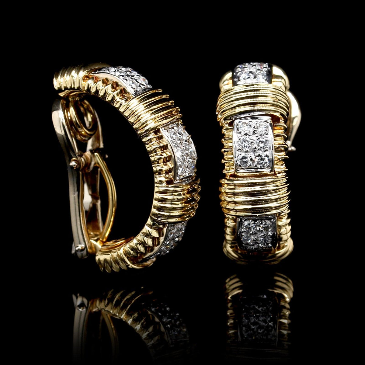 Roberto Coin 18K Two-tone Gold Estate Diamond Appassionata Earrings