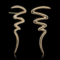 14K Yellow Gold Estate Squiggle Earrings