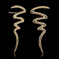 14K Yellow Gold Estate Squiggle Earrings