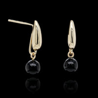 14K Yellow Gold Estate Onyx Earrings