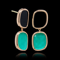Roberto Coin 18K Rose Gold Estate Black Jade and Green Agate Africa Earrings