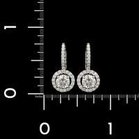 18K White Gold Estate Diamond Halo Earrings