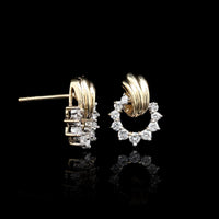 14K Yellow Gold Estate Diamond Circle Earring