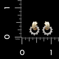 14K Yellow Gold Estate Diamond Circle Earring